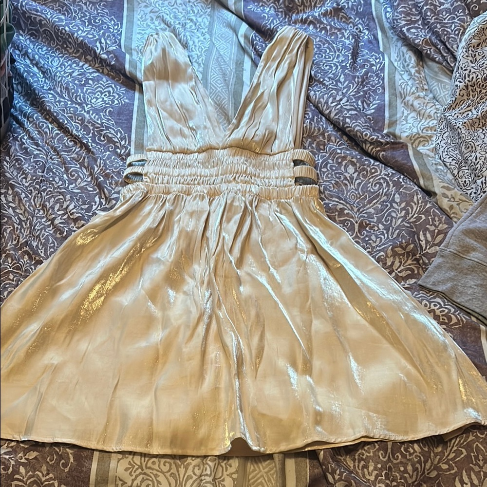 Heart Hips Beige Gathered Dress